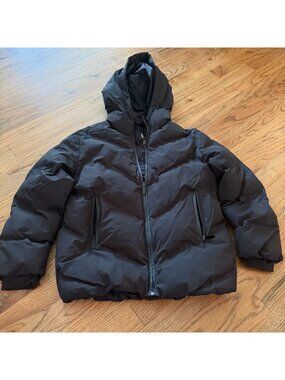 Zara Girls Size 9 Black Hooded Puffer Jacket